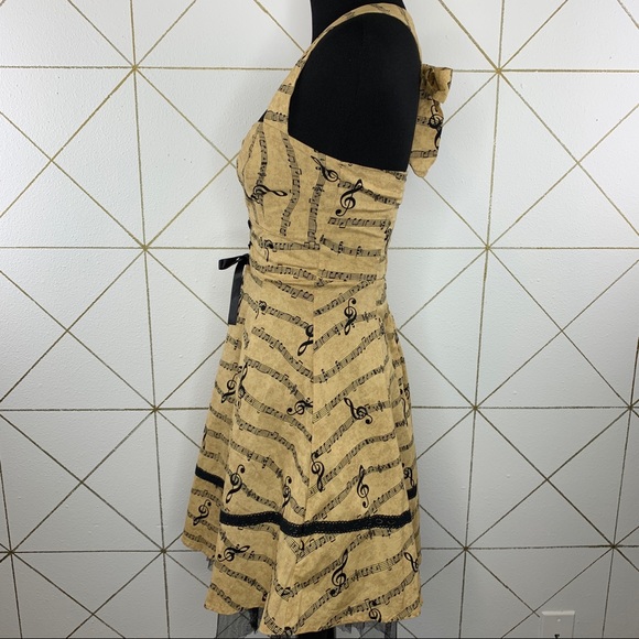 Hot Topic Musical Note Halter Fully Lined Dress Size XS - Picture 3 of 12